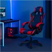 HTI Ergonomischer Gaming Stuhl mit Fußstütze Racing-Design