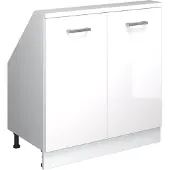 Vicco Dachschrägenschrank Rion Weiß Hochglanz mit 2 Türen, Model 56180