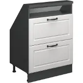 Vicco Dachschrägenschrank Rion, mit 2 Schubladen, Weiß Landhaus/Anthrazit/Anthrazit