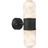 Nordlux 2115301003 Konyo Wandleuchte 2xE27 Metall Glas Schwarz IP54