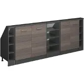 Vicco Dachschrägenschrank-Set Rion, Edelgrau/Anthrazit/Anthrazit, 5er Set