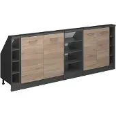 Vicco Dachschrägenschrank-Set Rion, 5er Set, Sonoma/Anthrazit/Anthrazit