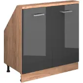 Vicco Dachschrägenschrank Rion Anthrazit Hochglanz mit 2 Türen, Model 56156
