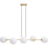 Licht-Erlebnisse Hängeleuchte Metall Glas H: max. 95 cm in Gold Weiß E27 Kugel Schirm Modern