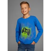 Kidsworld Langarmshirt "GAMER" Gamer-Shirt Langarm, Basic-Passform, mit trendigem Aufdruck