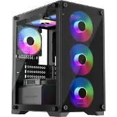 KeepOut XC-201 GLASS, PC, Schwarz, ITX, micro ATX, SPCC, Stahl, Gehärtetes Glas, Gaming, Bernstein, Grün, Rot, Blau