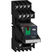 Schneider Electric RXM4AB1P7PVM Miniaturrelais 4W 6A 230VAC Prüftaste Sockel komb. Bügel Schild montiert - 30 Stück
