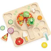 Classic World Holz-Pizzaschneider-Gemüse-Puzzle, 22-teilig