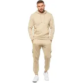 Enzo | Herren Pullover Hoodie Trainingsanzug Set - Stein