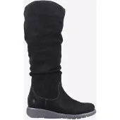 Hush puppies Lucinda Damenstiefel Aus Schwarzem Wildleder