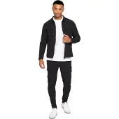 Enzo | Herren Cargo Shacket Trainingsanzug Set - Schwarz