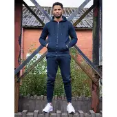 Enzo | Herren Zip Up Hoodie Trainingsanzug Set - Navy