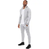 Enzo | Herren Zip Up Tape Hoodie Trainingsanzug Set - Grau