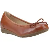 Hush puppies Lucille Damen Flache Schuhe aus Leder in Tan