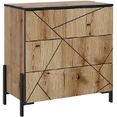 Vicco Kommode Hatto Eiche 78 x 76.8 cm mit 3 Schubladen, Model 56521