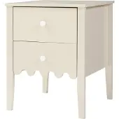 En.casa Nachttisch Luspoo mit 2 Schubladen 50x40x40 cm Cremeweiss