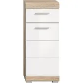 Xonox .home Unterschrank Lambada BxHxT 37 x 88 cm x 31 cm Frontfarbe weiß hochglanz / Korpus Eiche