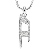 Diesel D Logo Silver Stainless Steel Necklace DX1624040