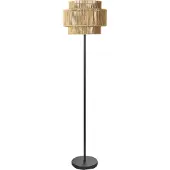 Beliani Stehlampe Naturpapierkordel Mattschwarzer Sockel Schlafzimmer Wohnzimmer Boho-Stil