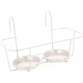Pflanzen-Kölle Haken-Blumentopfhalter, Metall, weiß, 34 x 18 cm, für zwei Töpfe
