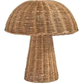 Beliani Tischlampe braun Rattenschirm Korbgeflechtfuß Käfigschirm Licht Schlafzimmer Wohnzimmer Boho-Stil