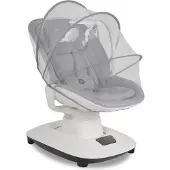Cangaroo Babywippe Hera elektrisch, Musik, Moskitonetz, 360-Grad-Drehung, Timer hellgrau