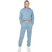Enzo | Womens Crop Zip Hoodie Trainingsanzug Set