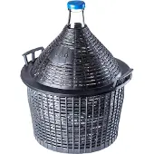 Kadax Ballonflasche für Wein im Korb mit Schraubverschluss, 34 l
