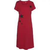Vivance Nachthemd mehrfarbig Gr. 32/34 für Damen. Rundhals und Druck. Nachhaltig.