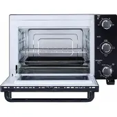 Continental Edison CEMF22B – 22 l schwarzer Mini-Elektrobackofen – 1300 W – Drehspieß. Natürliche Umluft.