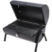 BBQ Grill Zylinderform Mattschwarz