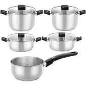 Monix Kochgeschirrpaket deelite monix m240002/ Stielkasserolle ø14cm/ Töpfe ø20 - 24cm/ Kochtöpfe ø20 - 24cm/ Edelstahl/ induktionsgeeignet