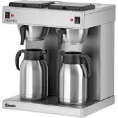Bartscher 1 x Doppel-Kaffeemaschine CONTESSA DUO, aus Chromnickelstahl mit 2 Edelstahl-Isolierkannen Breite: 430 mm, Tiefe: 400 mm, Höhe: 520 mm