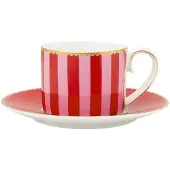 Pip studio Espressotasse Love Birds Stripes Red-Pink 125 ml