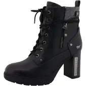 Mustang Damen Stiefelette mit Blockabsatz und Zierreißverschluss 15M0142001, Größe:37 EU, Farbe:Schwarz