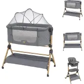 Kikkaboo Sleat Me 2 In 1 Beistellbett+hochstuhl