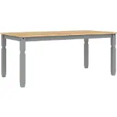 vidaXL Esstisch Corona Grau 180x90x75 cm Massivholz Kiefer