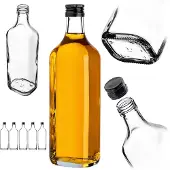 Kadax Leere Glasflaschen 500ml, 5 Stück, Likörflaschen mit Schraubverschluss für Whisky