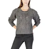 Liu Jo Gray Marabou Sweatshirt