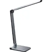 Beliani LED-Schreibtischlampe graues Kunststoffmaterial einstellbare Helligkeit und Farbtonregler für das Home Office