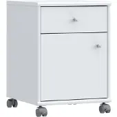 Forte Rollcontainer "Tempra", weiß, B:38,6cm H:54,2cm T:42cm, Holzwerkstoff, Rollwagen, Rollcontainer