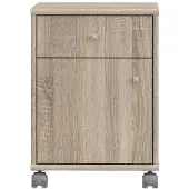 Forte Rollcontainer "Tempra", braun (sonoma eiche), B:38,6cm H:54,1cm T:42cm, Dekorfolie, Holzwerkstoff, Rollwagen, Rollcontainer