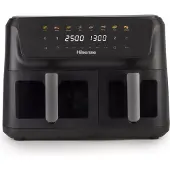 Hisense HAF2700DCD Heißluftfritteuse, 11 Liter, 2700 W, Farbdisplay, 2 unabhängige Frittierkörbe, Schwarz