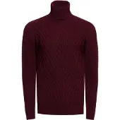 Rusty neal Feinstrick mit V-Muster Rollkragen-Pullover