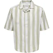 Only & Sons Kurzarm Hemdbluse ONSTES RLX CTN SLUB STRIPE herren