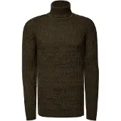 Rusty neal Melierter Grobstrick Rollkragen-Pullover