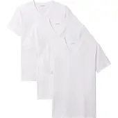 Calvin Klein Lv00nb4186 Kurzarm-unterhemd Mit V-ausschnitt 3 Einheiten