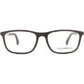 Emporio Armani Rechteckig Gummi Braun Herren Brillenrahmen