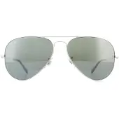 Ray-Ban RB 3025 AVIATOR Unisex-Sonnenbrille Vollrand Pilot Metall-Gestell, silber
