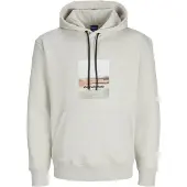 Jack & Jones Esterbro Newton Herren Kapuzen-Pullover Baumwoll-Pullover mit Originals Studio Print 12266801 Beige
